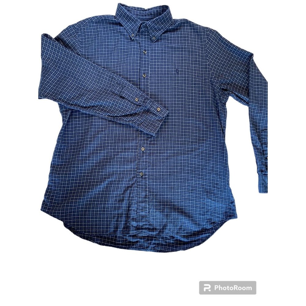 Ralph Lauren Men's XL Navy Light Flannel Shirt Plaid
